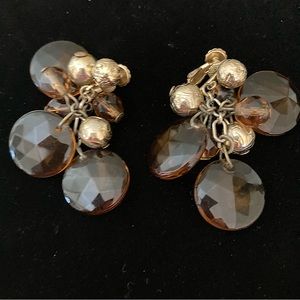 Vintage, signed, Accessocraft Dangle Cluster Lucite Earrings